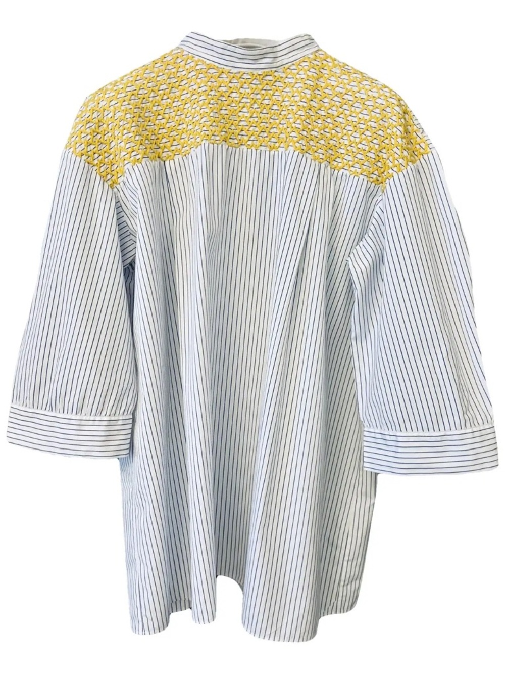 JUPE BY JACKIE HAND EMBRIODERED PINSTRIPE BLOUSE SMALL